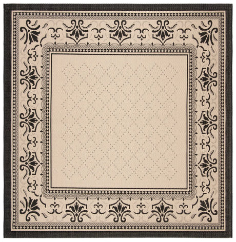 Safavieh Courtyard 6'-7" x 6'-7" Rug in Sand / Black