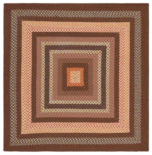 Safavieh Braided 5'-0" x 5'-0" Rug in Brown / Light Brown