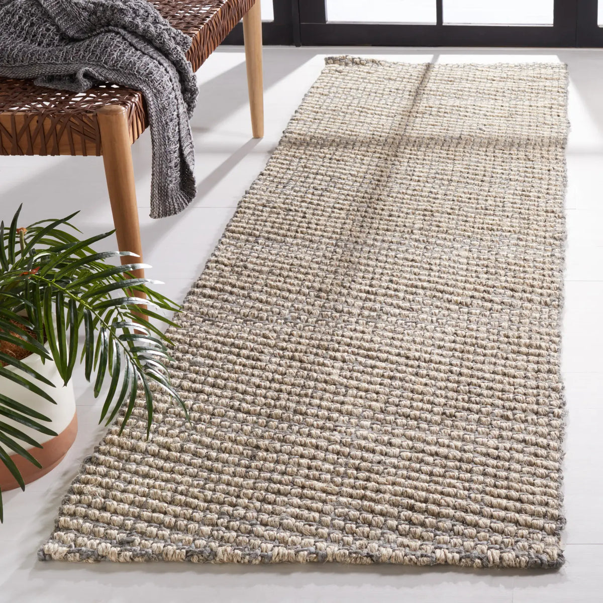 Safavieh Natural Fiber 2'-6" x 8'-0" Rug in Natural / Grey