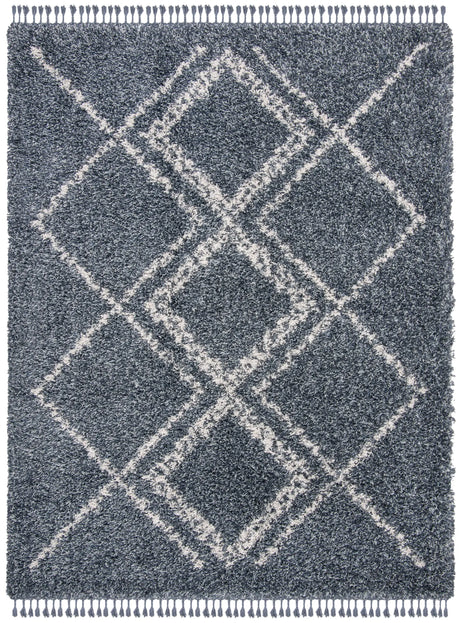 Safavieh Pro Lux Shag 400 10'-0" x 14'-0" Rug in Blue / Creme