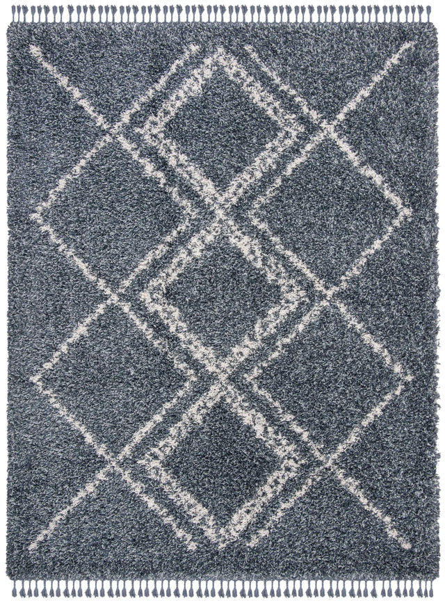 Safavieh Pro Lux Shag 400 10'-0" x 14'-0" Rug in Blue / Creme