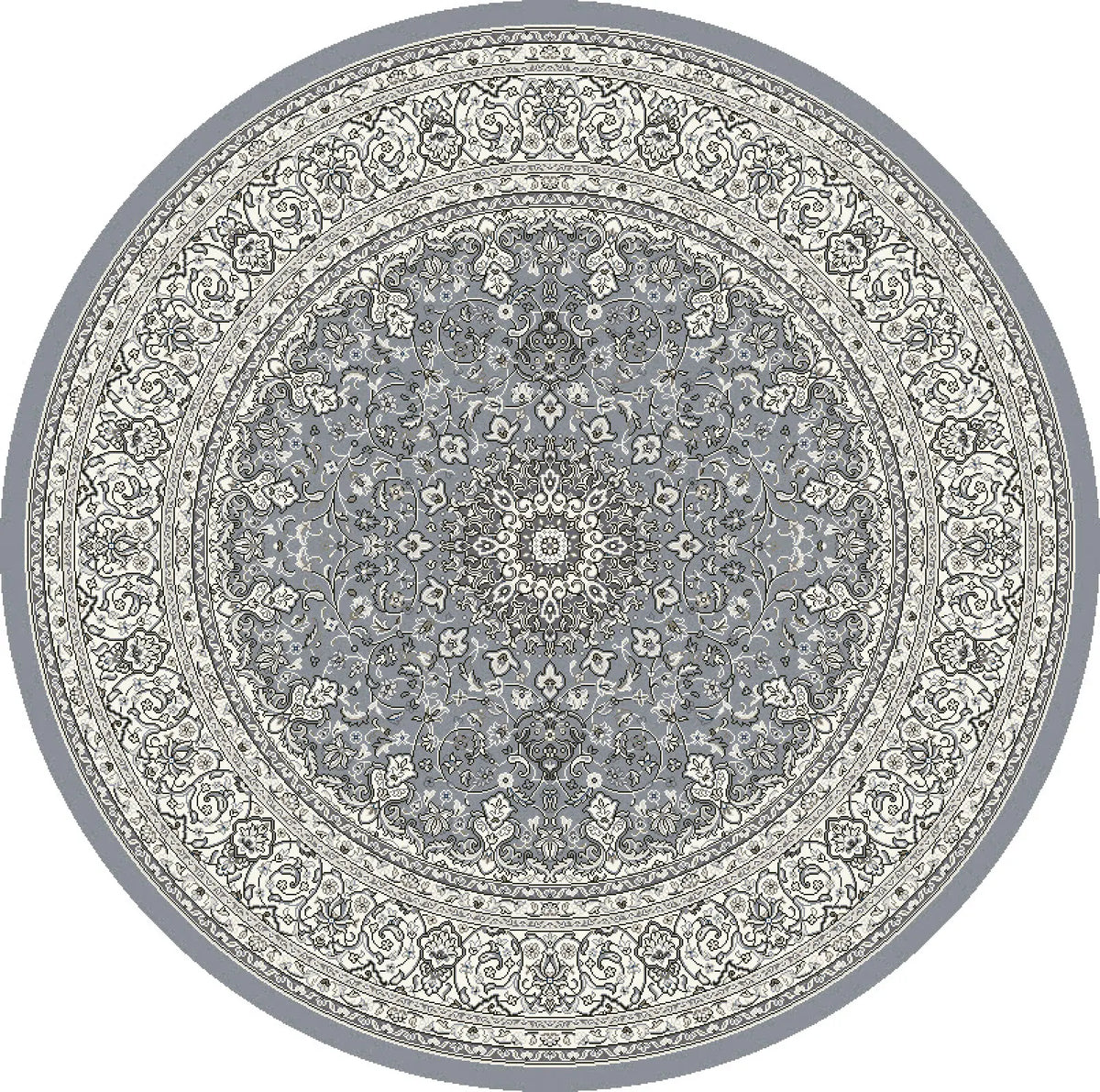 Dynamic Rugs Ancient Garden 57119 Steel Blue / Cream Rugs - Round