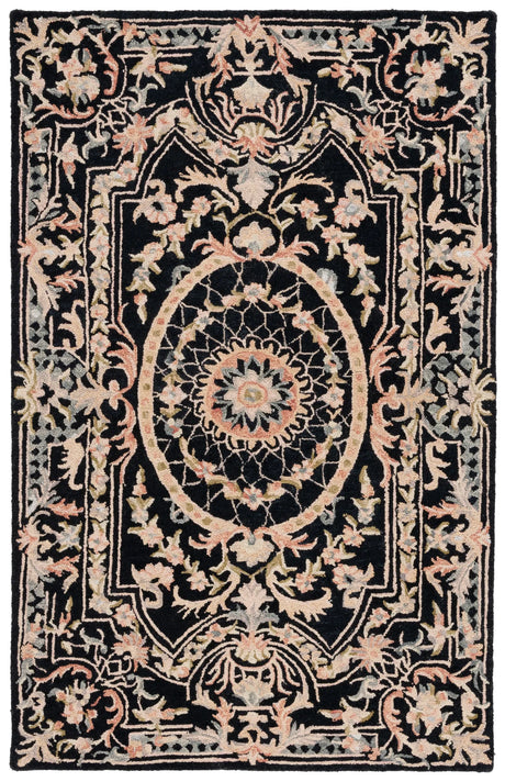 Safavieh Aubusson 4'-0" x 6'-0" Rug in Black / Ivory