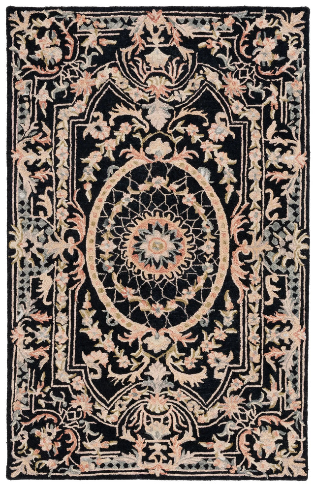 Safavieh Aubusson 4'-0" x 6'-0" Rug in Black / Ivory