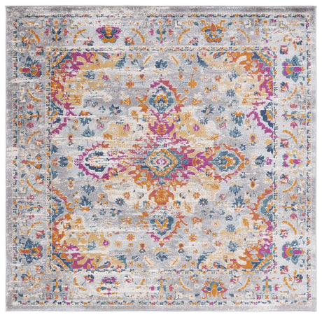 Safavieh Madison 6'-7" x 6'-7" Rug in Grey / Fuchsia
