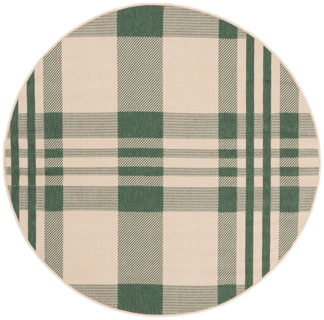 Safavieh Courtyard 5'-3" x 5'-3" Rug in Green / Beige
