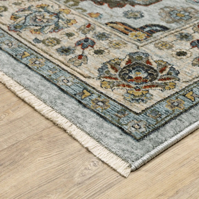 Oriental Weavers Sphinx Aberdeen 561W1 Blue/ Ivory Rugs - corner detail