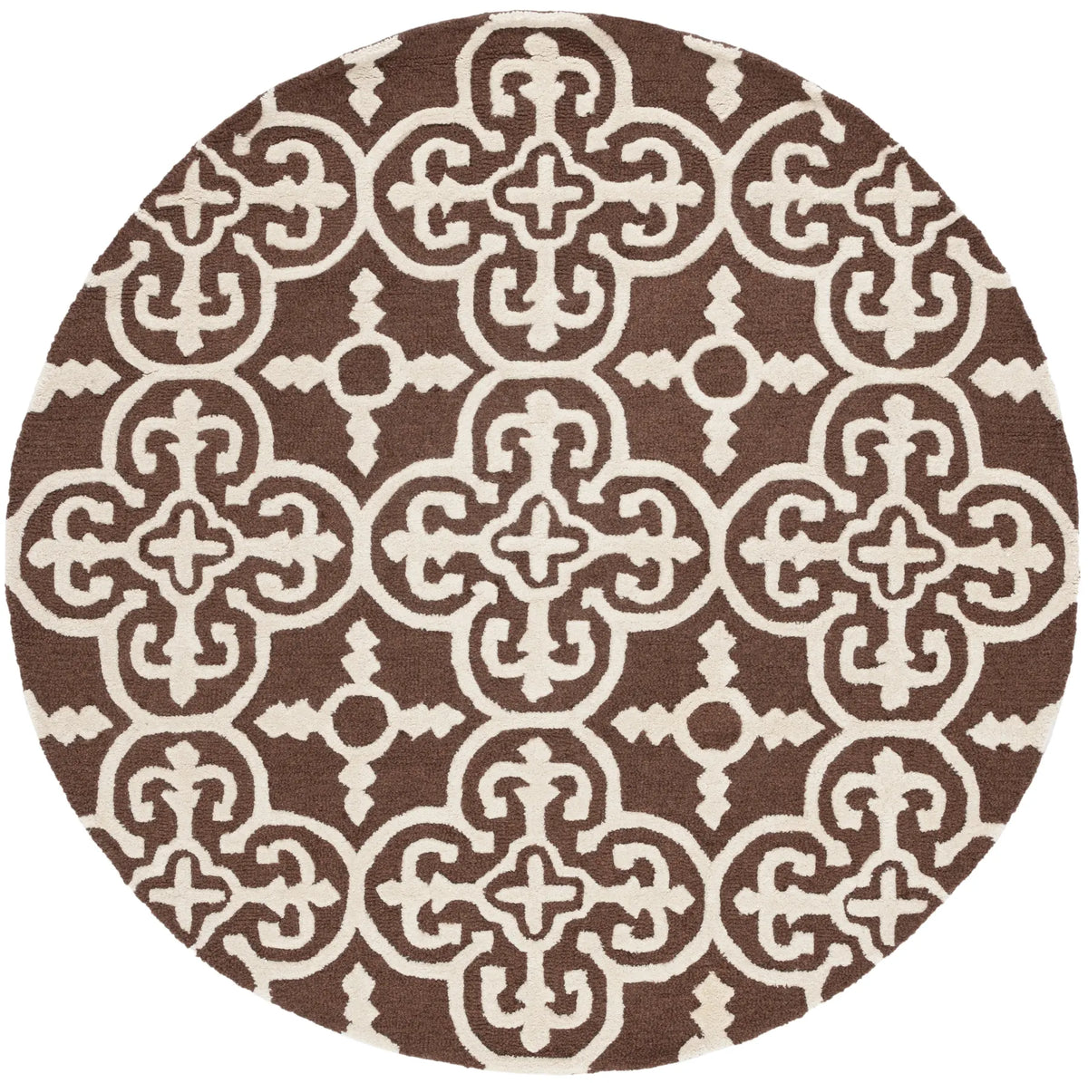 Safavieh Cambridge 6'-0" x 6'-0" Rug in Dark Brown / Ivory
