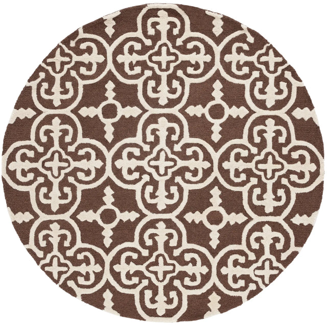 Safavieh Cambridge 6'-0" x 6'-0" Rug in Dark Brown / Ivory
