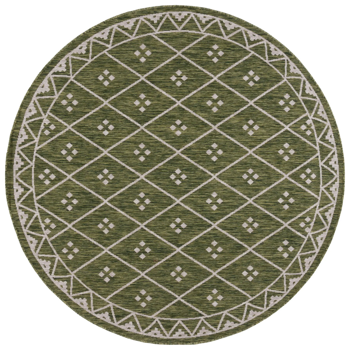 Safavieh Courtyard 6'-7" x 6'-7" Rug in Green / Grey