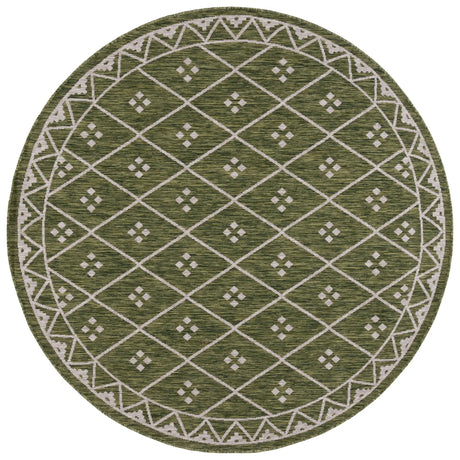 Safavieh Courtyard 6'-7" x 6'-7" Rug in Green / Grey