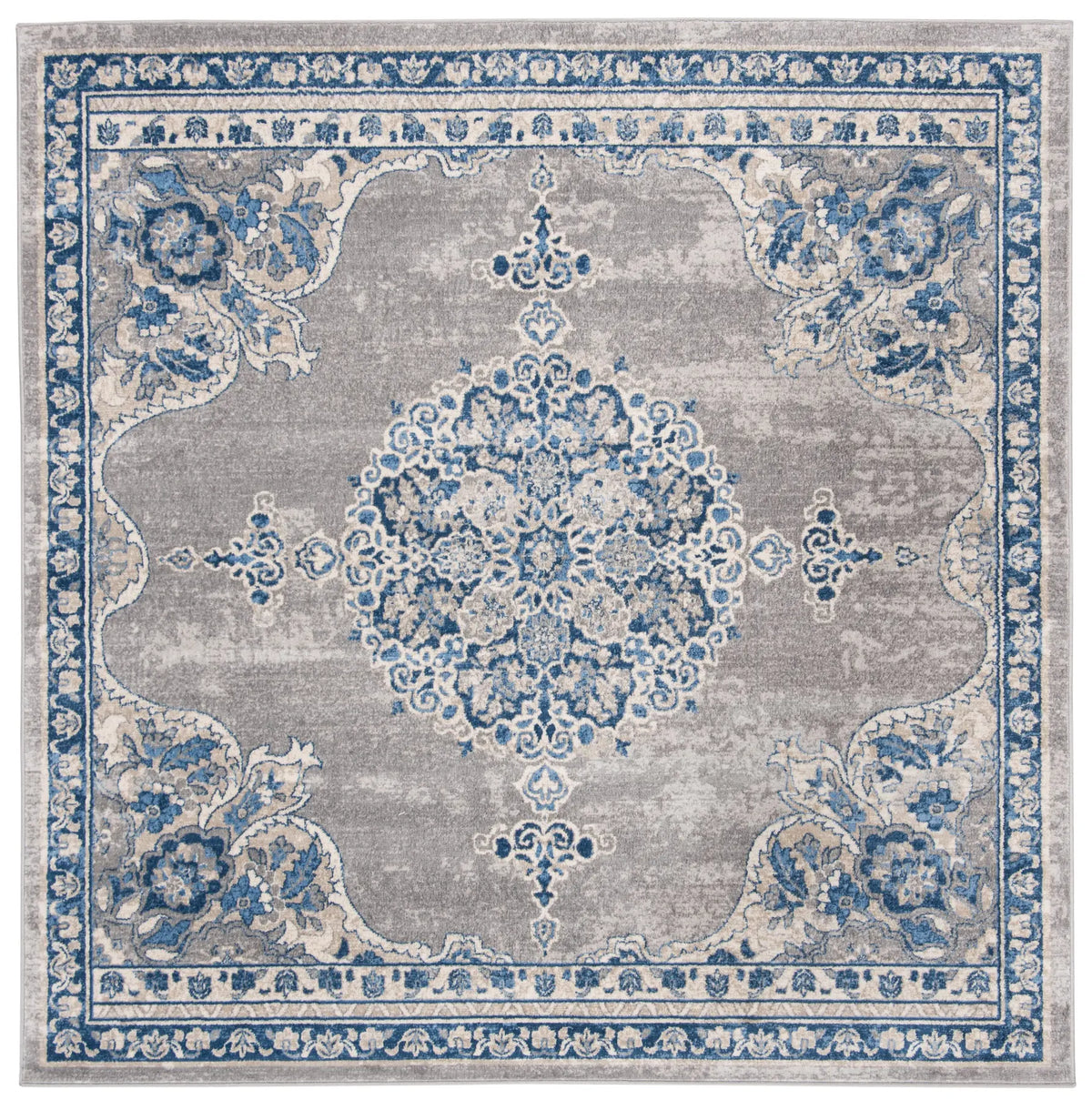 Safavieh Brentwood 6'-7" x 6'-7" Rug in Light Grey / Blue