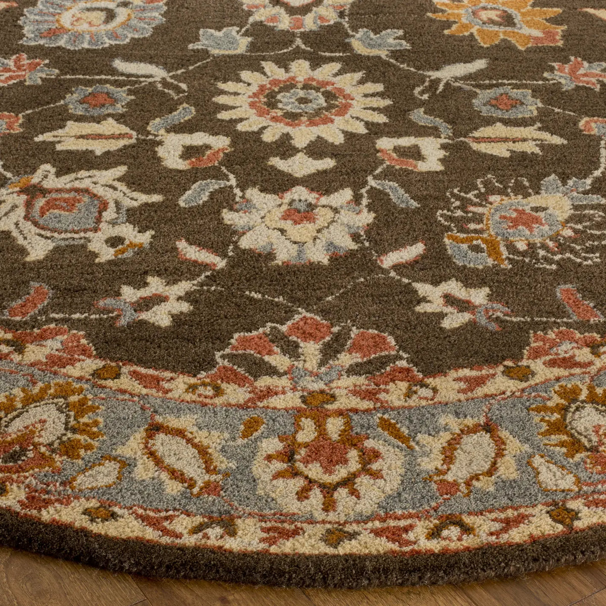 Safavieh Heritage 6'-0" x 6'-0" Rug in Charcoal / Blue
