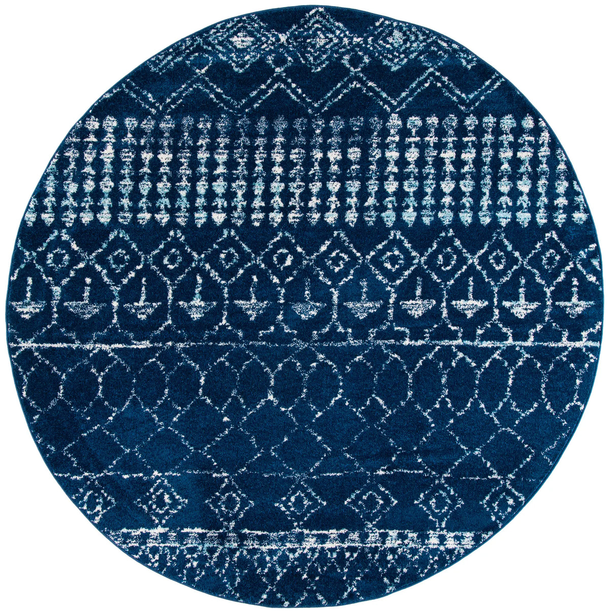 Safavieh Tulum 5'-0" x 5'-0" Rug in Navy / Ivory
