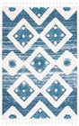 Safavieh Moroccan Tassel Shag 4'-0" x 6'-0" Rug in Blue / Ivory