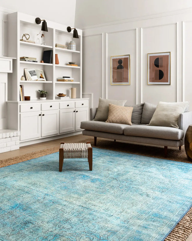Loloi Loren Lq-08 Aqua Rugs - room scene 1