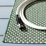 Safavieh Courtyard 4'-0" x 5'-7" Rug in Dark Green / Beige