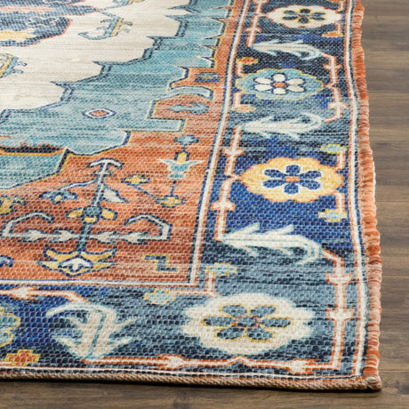 Safavieh Saffron 4'-0" x 6'-0" Rug in Blue / Coral