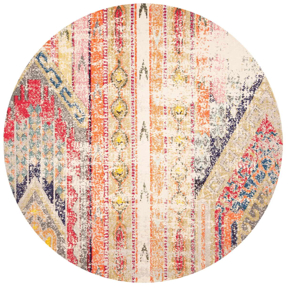 Safavieh Madison 5'-0" x 5'-0" Rug in Grey / Orange
