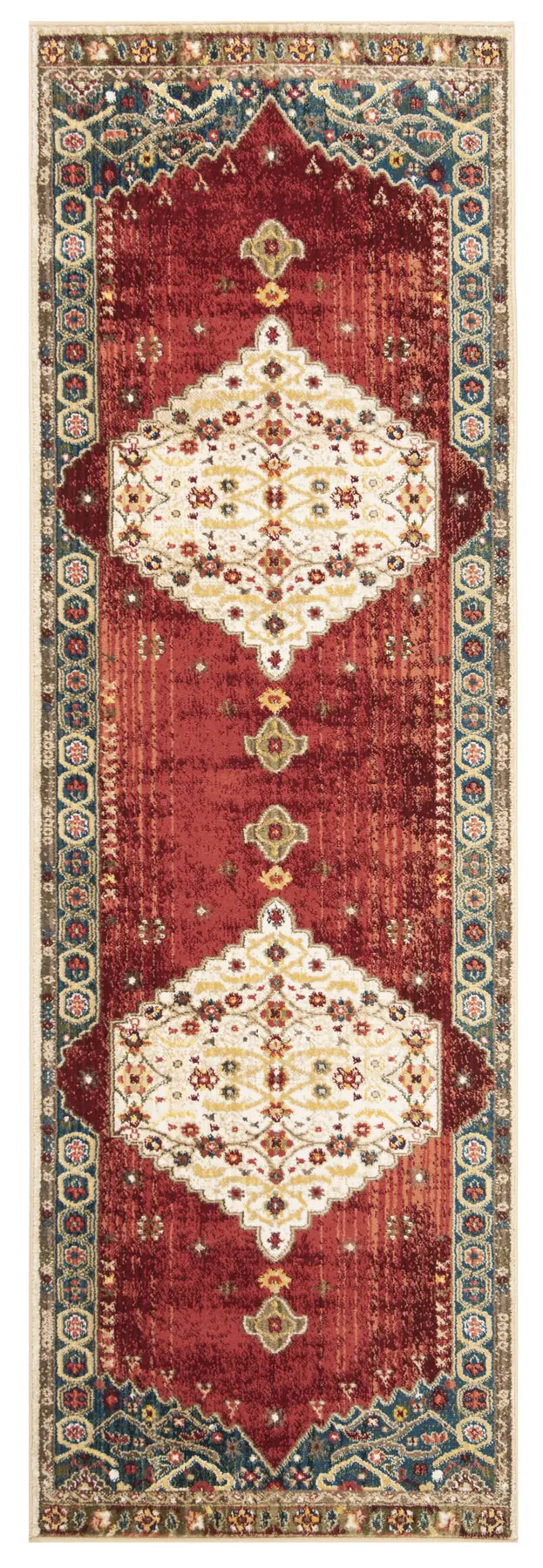 Safavieh Kashan 2'-6" x 8'-0" Rug in Ivory / Blue