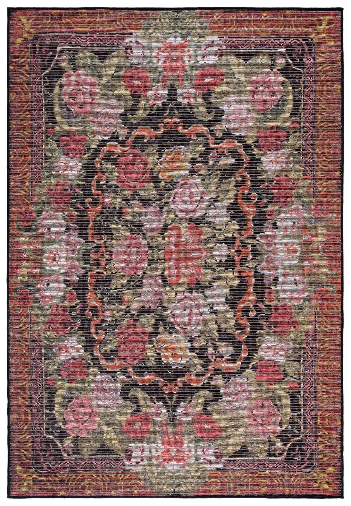 Safavieh Besarabian 4'-0" x 6'-0" Rug in Black / Sage Rust
