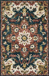 Loloi Victoria Vk-13 Teal / Raspberry Rugs - main flat
