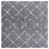 Safavieh Arizona Shag 6'-7" x 6'-7" Rug in Grey / Ivory