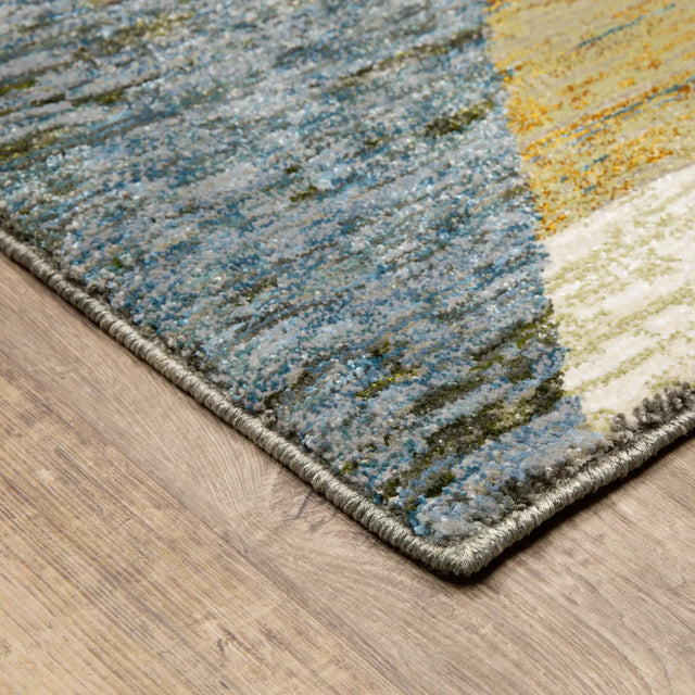 Oriental Weavers Sphinx Strada Str09 Gold/ Blue Rugs - corner detail