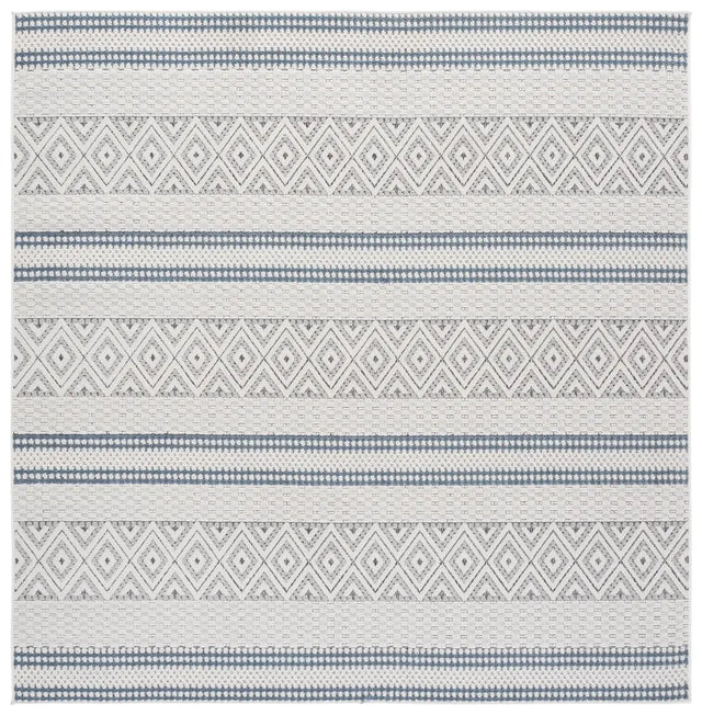 Safavieh Veranda 6'-7" x 6'-7" Rug in Ivory / Blue Grey