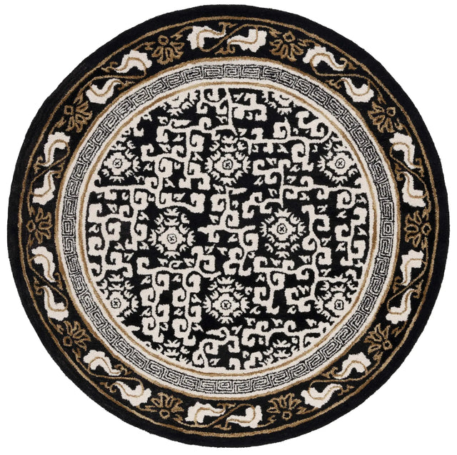 Safavieh Antiquity 6'-0" x 6'-0" Rug in Black / Ivory