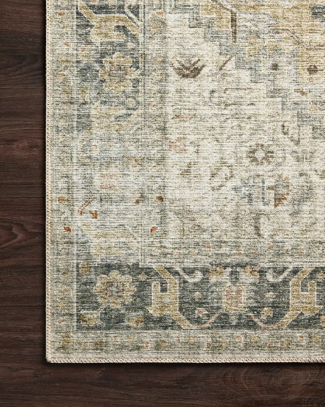 Loloi Skye Sky-13 Natural/Sand Rugs - corner on wood