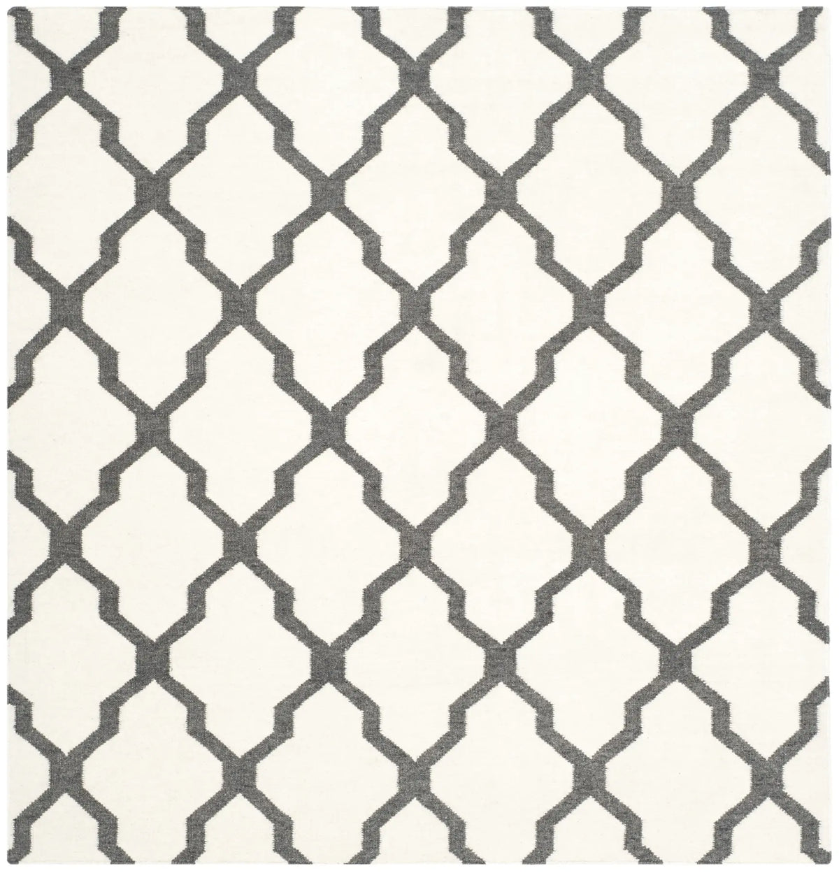 Safavieh Dhurries 6'-0" x 6'-0" Rug in Ivory / Charcoal