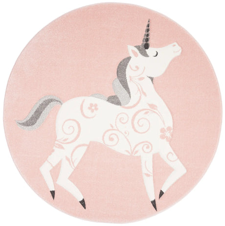 Safavieh Carousel Kids 100 5'-3" x 5'-3" Rug in Pink / Ivory