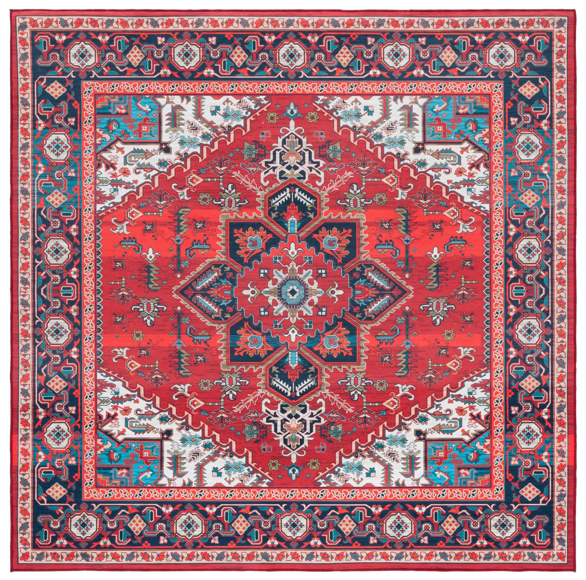 Safavieh Tucson 6'-0" x 6'-0" Rug in Red / Blue