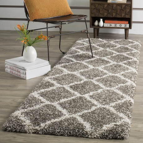 Safavieh Hudson Shag 2'-3" x 10'-0" Rug in Grey / Ivory