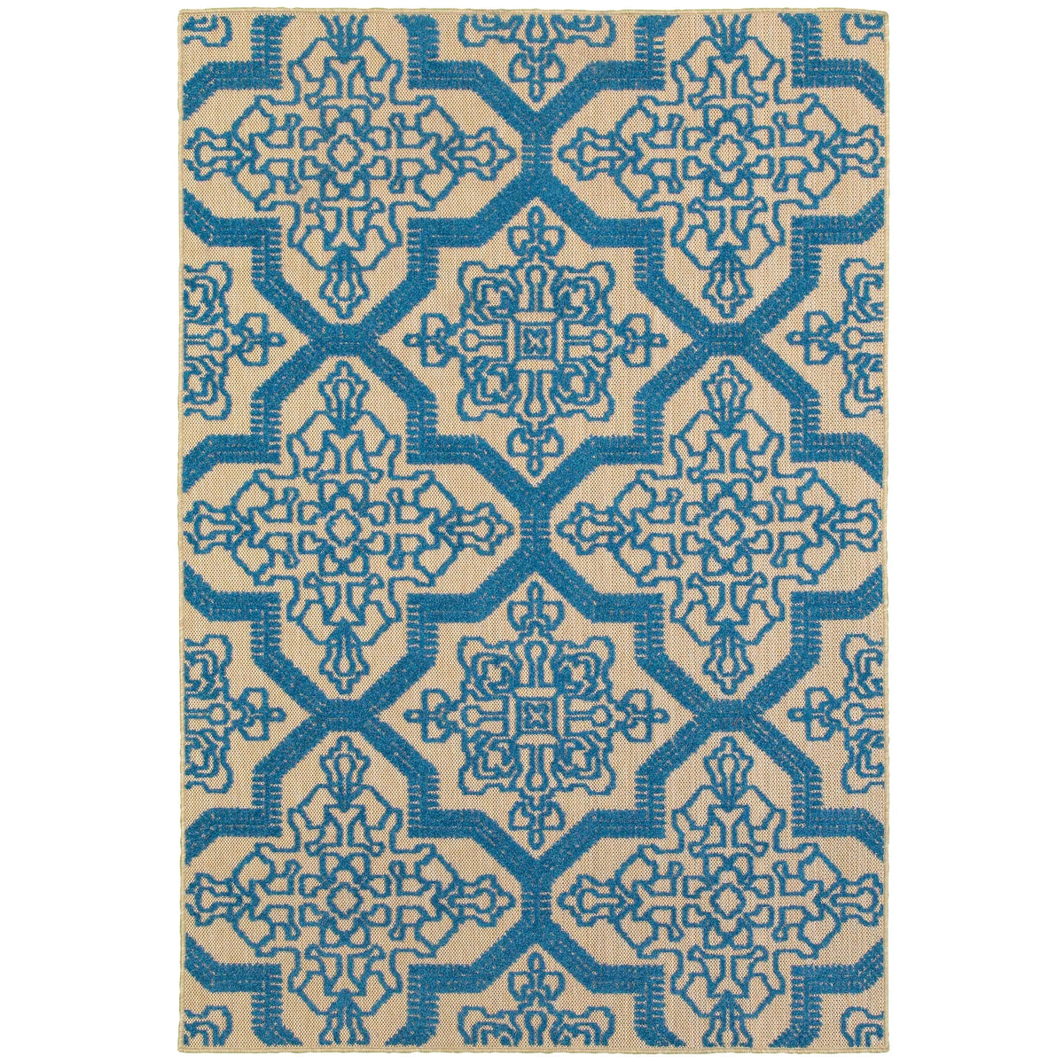 Oriental Weavers Sphinx Cayman 2541M Sand / Blue Rugs - main flat