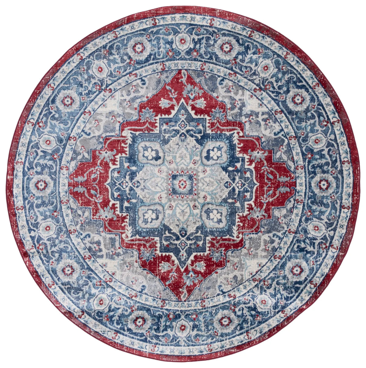 Safavieh Brentwood 6'-7" x 6'-7" Rug in Blue / Red