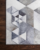 Loloi Maddox Mad-03 Grey / Ivory Rugs - corner on wood
