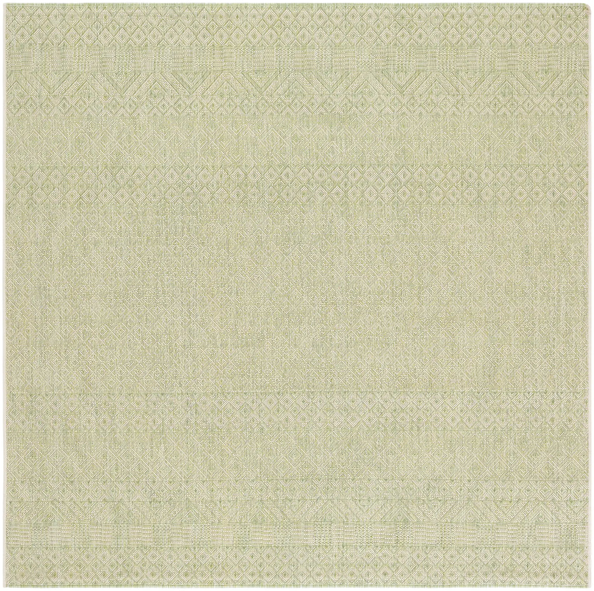 Safavieh Courtyard 6'-7" x 6'-7" Rug in Beige / Green