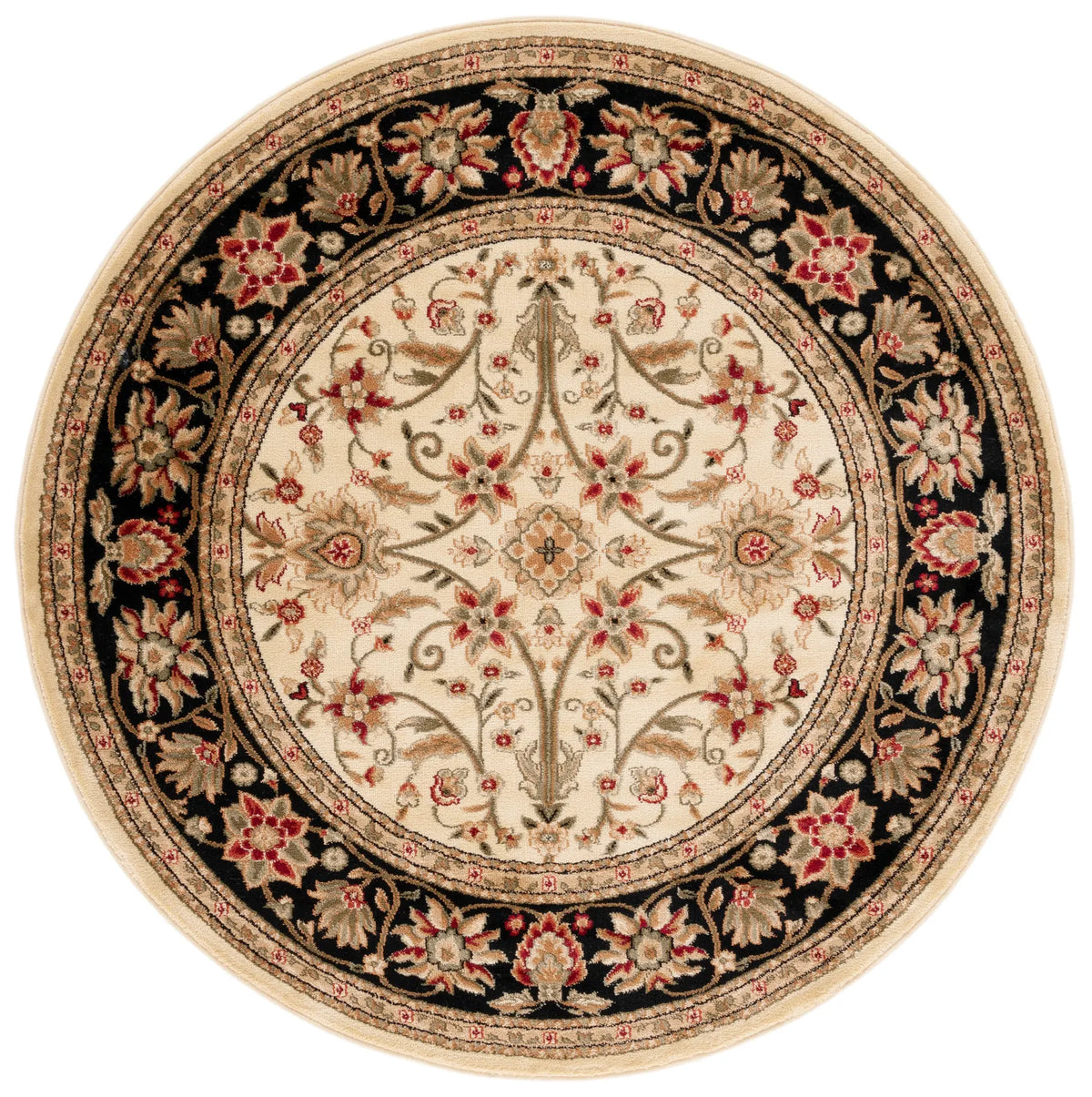Safavieh Lyndhurst 5'-3" x 5'-3" Rug in Ivory / Black
