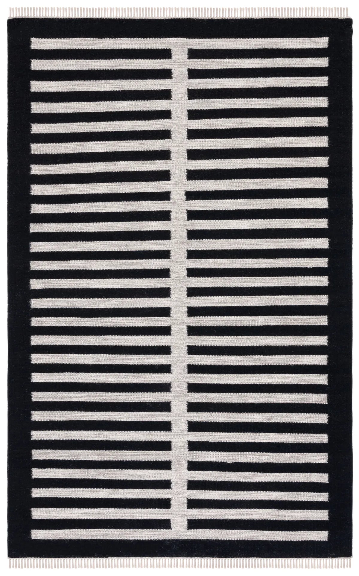 Safavieh Striped Kilim 4'-0" x 6'-0" Rug in Beige / Black
