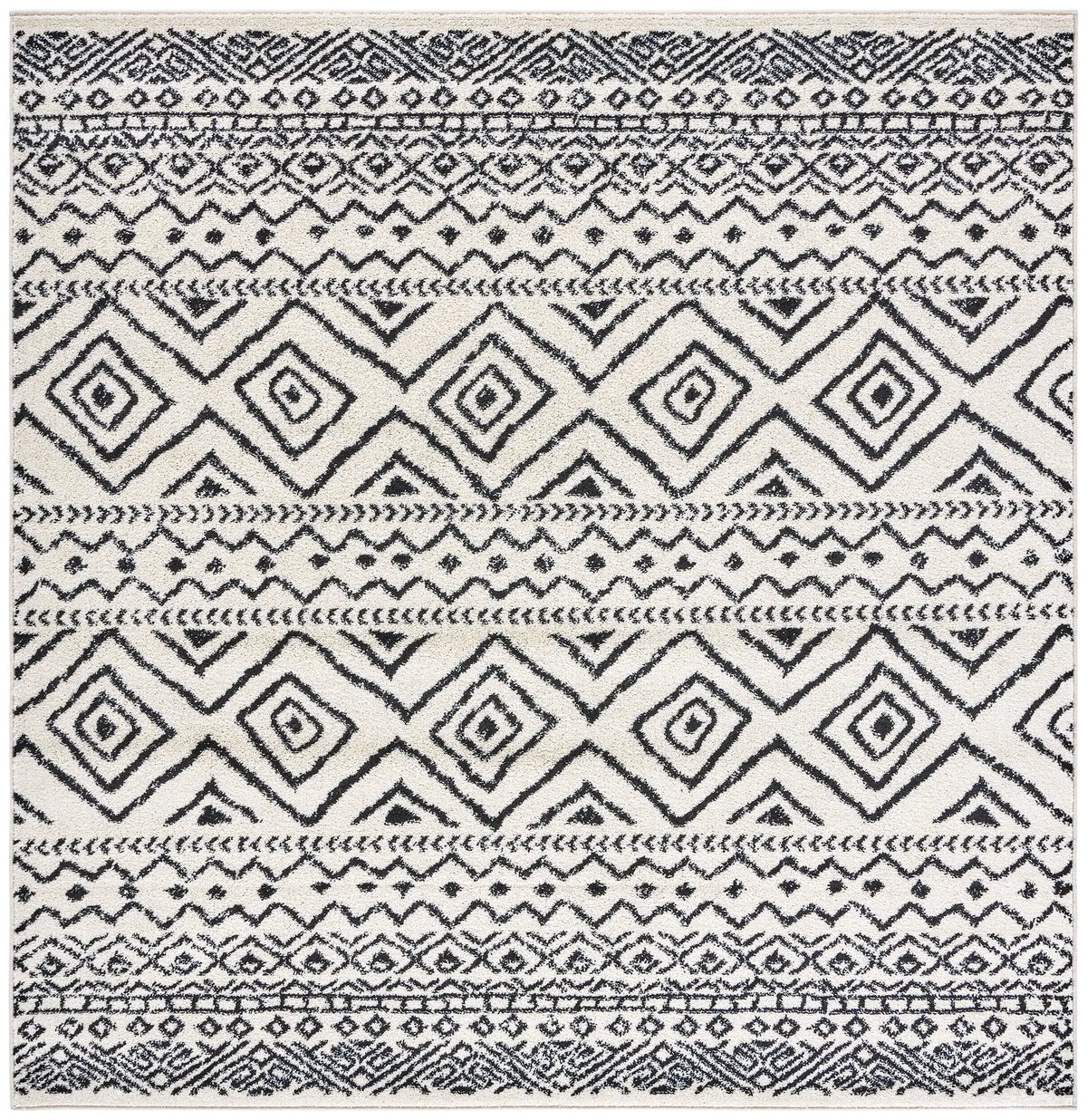 Safavieh Tulum 6'-7" x 6'-7" Rug in Ivory / Black