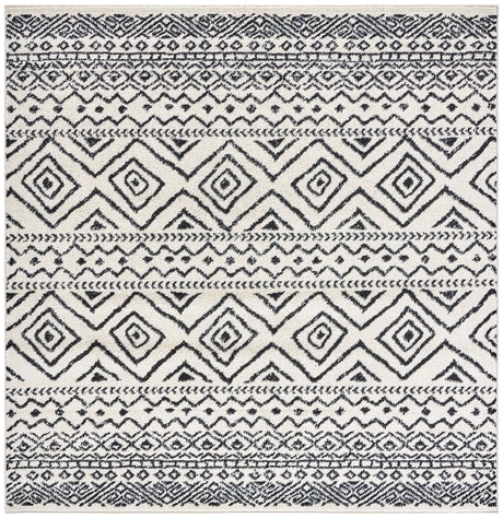 Safavieh Tulum 6'-7" x 6'-7" Rug in Ivory / Black