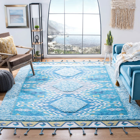 Safavieh Saffron 8'-0" x 10'-0" Rug in Turquoise / Blue