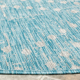 Safavieh Courtyard 6'-7" x 6'-7" Rug in Aqua / Grey