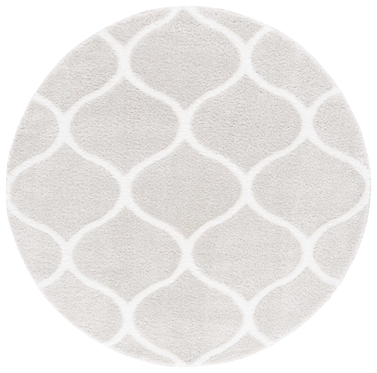 Safavieh Tahoe Shag 6'-7" x 6'-7" Rug in Silver / White