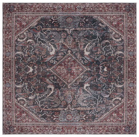 Safavieh Tucson 6'-0" x 6'-0" Rug in Dark Green / Rust