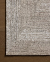 Loloi Lune LUN-01 Natural / Stone Rug - corner on wood