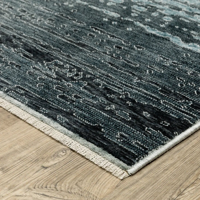 Oriental Weavers Sphinx ECHO ECH09 Blue Abstract Rugs - corner detail