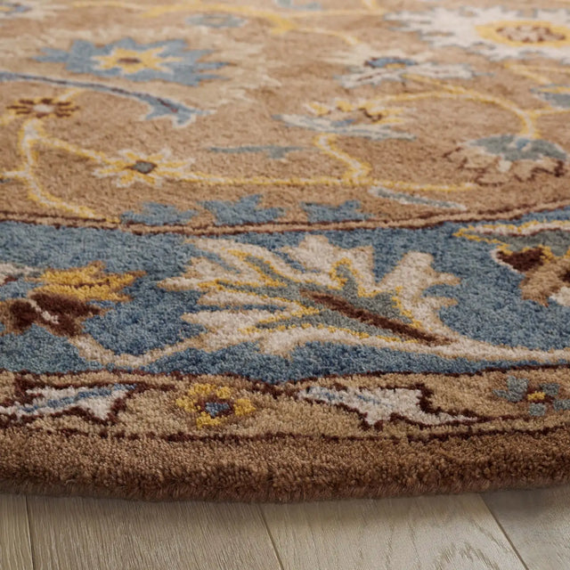 Safavieh Heritage 6'-0" x 6'-0" Rug in Camel / Blue
